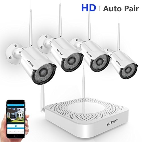 Security Camera System Wireless,Safevant 4CH NVR Wireless Security Camera System(NO Hard Drive