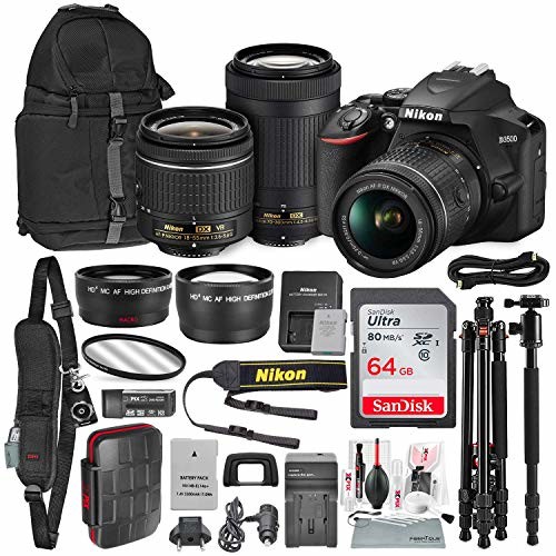 Nikon D3500 DSLR Camera with with 1855mm and 70300mm Lenses + 64GB