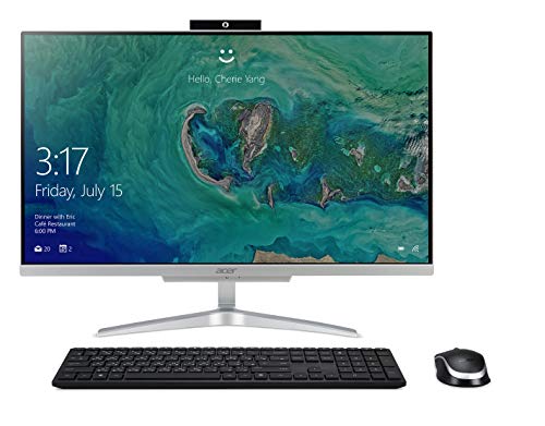 Acer Aspire C24-865-UA91 AIO Desktop, 23.8″ Full HD, 8th Gen Intel Core i5-8250U, 8GB DDR4, 1TB HDD, 802.11AC WiFi, Wireless Keyboard and Mouse, Windows 10 Home, Silver