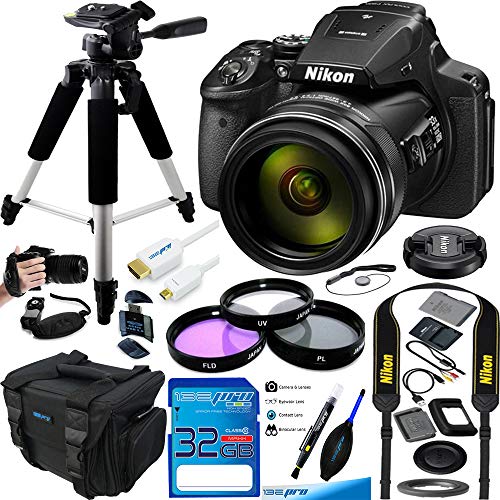 Nikon COOLPIX P900 Digital Camera with 83x Optical Zoom and Built-in Wi-Fi(Black) – Essential Accessories Bundle