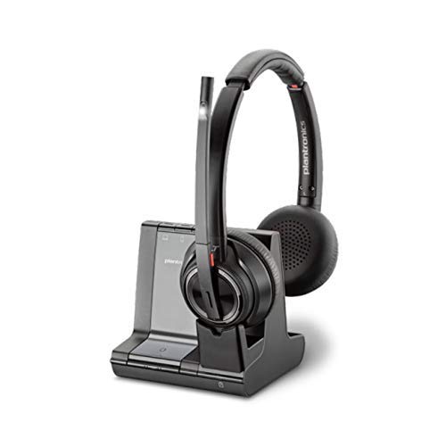 Plantronics SAVI 8200 Series W8220-M Wireless DECT Headset System, Certified for Skype for Business
