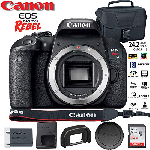 Canon EOS Rebel T7i DSLR Camera (1894C001) USA Model with Canon EOS Bag and 16GB Memory Card – Starter Set