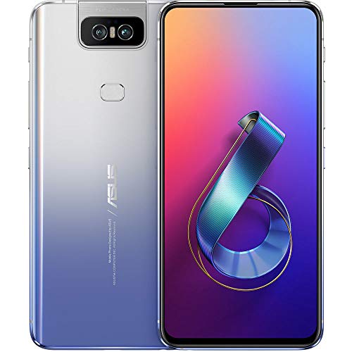 ASUS ZenFone 6 (ZS630KL-S855-6G128G-SL) – 6.4″ FHD+ 2340×1080 All-Screen NanoEdge Display – 48MP Flip Camera – 6GB RAM – 128GB Storage – LTE Unlocked Dual SIM Cell Phone – US Warranty – Silver