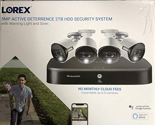 Lorex 8-Channel 5MP DVR Security System with 2TB HDD and 4 5MP Active Deterrence Cameras