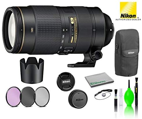 Nikon AF-S NIKKOR 80-400mm f/4.5-5.6G ED VR Lens USA (2208) with Bundle Package Deal Kit Includes: 3PC Filter Kit + Deluxe Lens Cleaning Kit + More