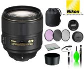 Nikon AF-S NIKKOR 105mm f/1.4E ED Lens USA (20064) with Bundle Package Deal Kit Includes: 3PC Filter Kit + Deluxe Lens Cleaning Kit + More