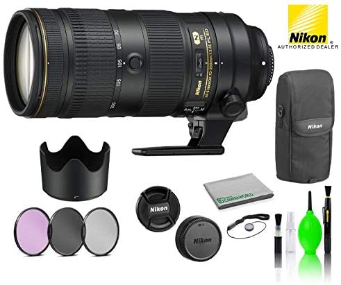 Nikon AF-S NIKKOR 70-200mm f/2.8E FL ED VR Lens USA (20063) with Bundle Package Deal Kit Includes: 3PC 77mm Filter Kit + Deluxe Lens Cleaning Kit + More