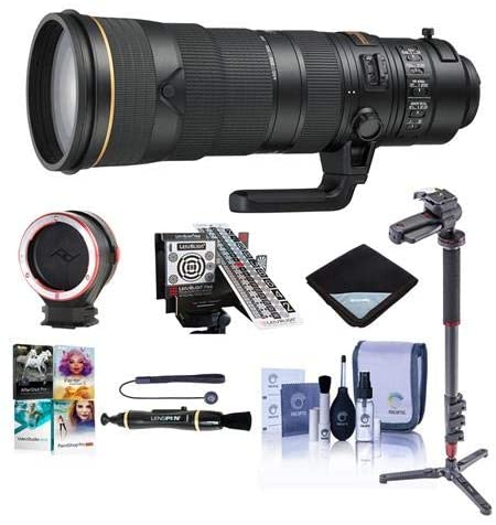 Nikon AF-S NIKKOR 180-400mm f/4E TC1.4 FL ED VR Lens - Bundle with LensAlign MkII Focus Calibration System, Peak Lens Changing Kit Adapter, Monopod, Lens Wrap, Lens Pen Lens Cleaner, PC Software Pack