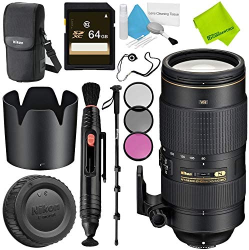 Nikon AF-S NIKKOR 80-400mm f/4.5-5.6G ED VR Lens Advanced Bundle