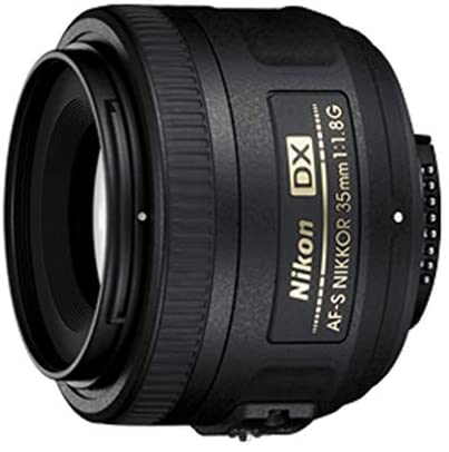 Nikon AF-S DX NIKKOR 35mm f/1.8G Lens with Auto Focus for Nikon DSLR Cameras, 2183, Black