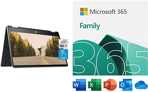 HP Pavilion x360 14 2-in-1 Laptop, 10th Generation Intel Core i5-10210U Processor, 512 GB SSD Storage, Windows 10 Home with Microsoft 365 Family | 12-Month Subscription | PC/Mac Download
