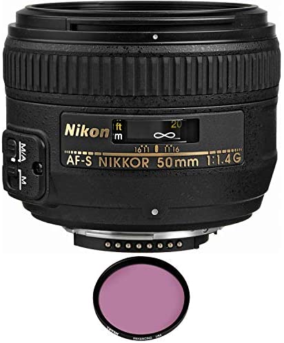Nikon AF-S NIKKOR 50mm f/1.4G Lens with Pro Filter (Certified Refurbished)