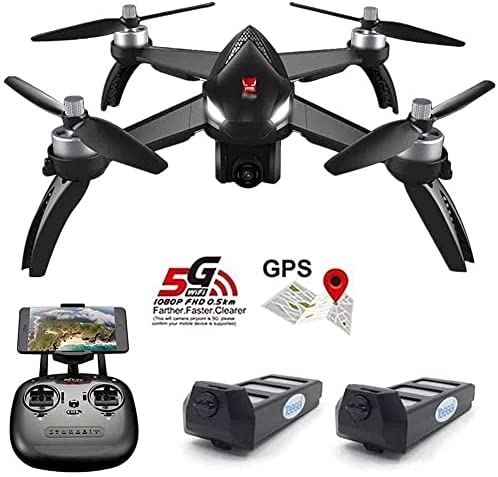 LMGKS Drone, GPS Positioning Aerial Drone with Camera Live Video Smart Return Quadcopter with 5G 1080P HD WiFi Camera and Follow Me Altitude Hold Headless Mode Track Flight Point of Interest Flyin