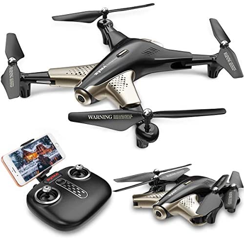 Syma X300 Foldable Drone with Camera for Adults 1080P FHD FPV Live Video, Optical Flow Positioning, Tap Fly, Altitude Hold, Headless Mode, 3D Flips, Quadcopter for Kids Beginners, 2 Batteries 40mins