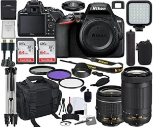 Nikon D3500 DSLR Camera with 18-55mm and 70-300mm Lens Bundle (1588) + Prime Accessory Kit Including 128GB Memory, Light, Camera Case, Hand Grip & More (28 Pieces)