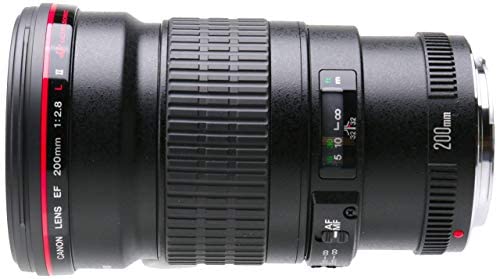 Canon EF 200mm f/2.8L II USM Telephoto Fixed Lens for Canon SLR Cameras (Renewed)