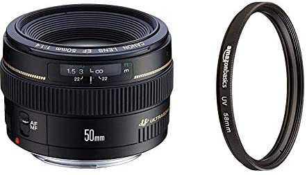 Canon EF 50mm f/1.4 USM Standard & Medium Telephoto Lens with UV Protection Lens Filter - 58 mm