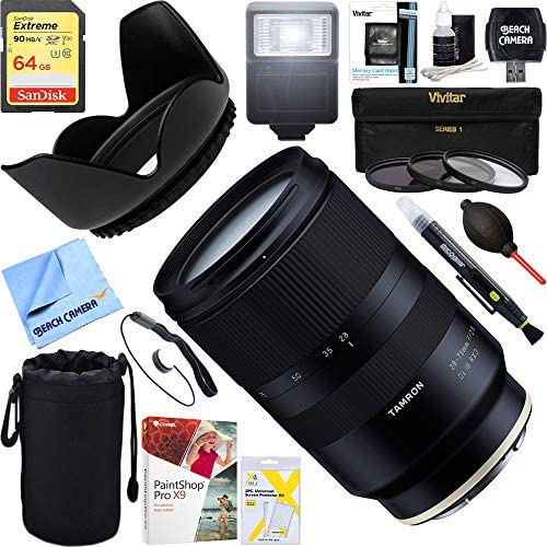 Tamron 28-75mm F/2.8 Di III RXD Full Frame E-Mount Lens + 64GB Ultimate Filter & Flash Photography Bundle (AFA036S-700)