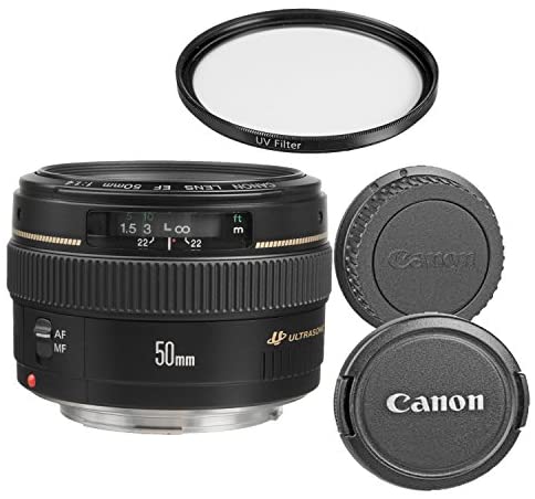 Canon EF 50mm f/1.4 USM Standard Lens for Canon SLR Cameras - Fixed (Renewed)
