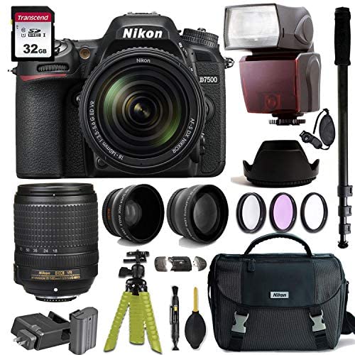 Nikon D7500 DSLR Camera with AF-S DX NIKKOR 18-140mm f/3.5-5.6G ED VR Lens + Nikon Gadget Bag & Accessory Bundle