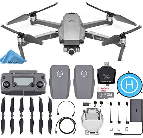 DJI Mavic 2 Zoom Drone Quadcopter with 2 Batteries + SanDisk 32GB Card + Landing Pad + Starter Bundle