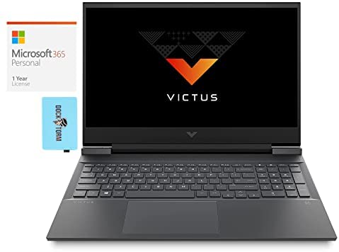 HP Victus -16t Gaming & Entertainment Laptop (Intel i7-11800H 8-Core, 64GB RAM, 2x8TB PCIe SSD RAID 1 (8TB), GeForce RTX 3060, Win 10 Pro) with MS 365 Personal, Hub
