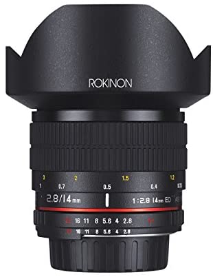 Rokinon 14mm f/2.8 IF ED UMC Ultra Wide Angle Fixed Lens w/ Built-in AE Chip for Nikon