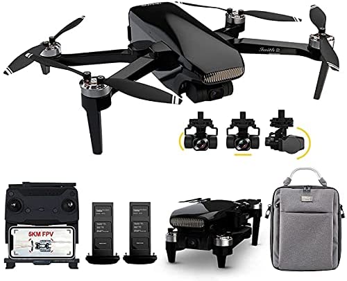 YYQPF Aerial Ultra-Clear Photography Foldable GPS Drone with 4K UHD Camera for Adults, Quadcopter with Brushless Motor, Auto Return Home, Follow Me, 70 Minutes Flight Time, Long Control Rang(Black)