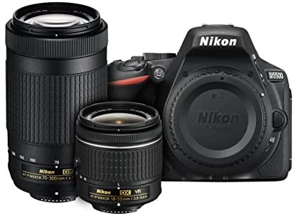 Nikon D5500 DX-format Digital SLR Dual Lens Kit w/ - Nikon AF-P DX NIKKOR 18-55mm f/3.5-5.6G VR & Nikon AF-P DX NIKKOR 70-300mm f/4.5-6.3G ED Lens
