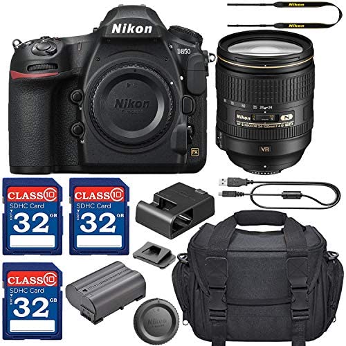 Nikon D850 DSLR Camera with AF-S 24-120mm VR Lens + 3 Memory Card Bundle
