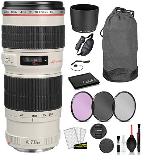 Canon EF 70-200mm f/4L USM Lens (2578A002) with Bundle Package Kit for Canon EOS Includes: 3PC Filter Kit, Lens Cleaning Pen + More