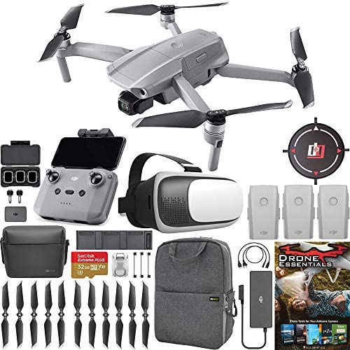 DJI CP.MA.00000167.03 Mavic Air 2 Drone Quadcopter Fly More Combo (Renewed) With 1 YR CPS Protection Pack Bundle with Landing Pad, 32GB Memory Card, Drone Essentials Software, Backpack and VR Viewer