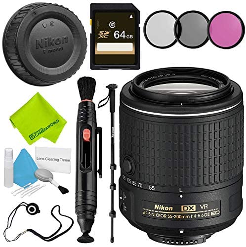 Nikon AF-S DX NIKKOR 55-200mm f/4-5.6G ED VR II Lens Base Bundle