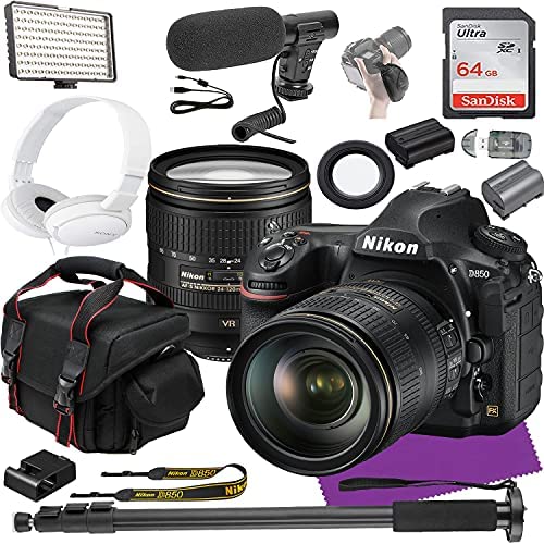 Nikon D850 FX-Format Digital SLR Camera with NIKKOR 24-120mm f/4G ED VR Lens + Video Creator Bundle