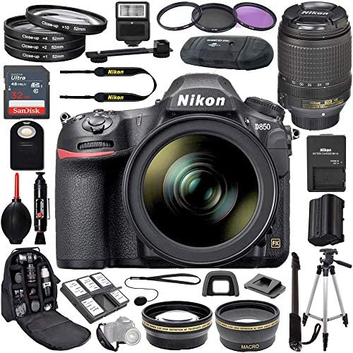Nikon D850DX-Format Digital SLR Camera with Nikon AF-S DX NIKKOR 18-140mm f/3.5-5.6G ED VR Lens Professional Camera Accessories Bundle with 30 Items