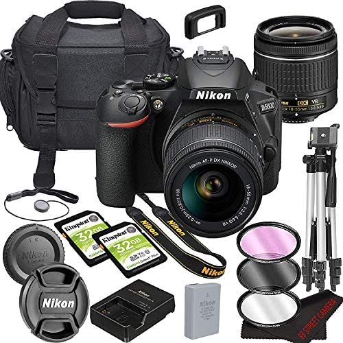 Nikon D5600 DSLR Camera Bundle with 18-55mm VR Lens | Built-in Wi-Fi|24.2 MP CMOS Sensor | |EXPEED 4 Image Processor and Full HD Videos + 64GB Memory(17pcs)