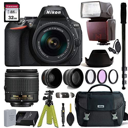 Nikon D5600 DSLR Camera with AF-P DX NIKKOR 18-55mm f/3.5-5.6G VR Lens + Nikon Gadget Bag & Accessory Bundle