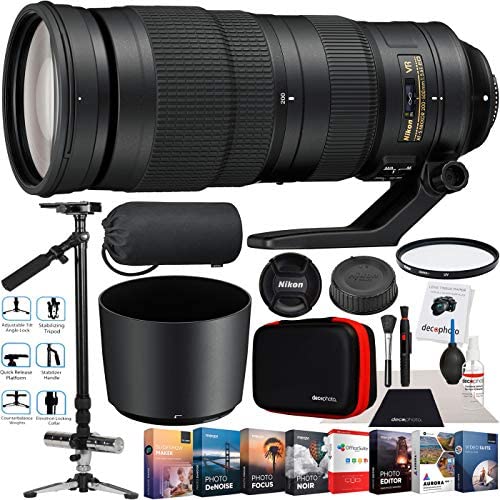 Nikon 200-500mm f/5.6E ED VR AF-S FX Full Frame NIKKOR Super Telephoto Zoom Lens 20058 Filmmaker's Bundle with Vivitar ST6000 59