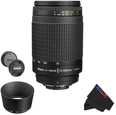 Nikon 70-300mm f/4-5.6G AF Nikkor SLR Camera Lens [Import] for DSLR Cameras with PixiBytes Exclusive Microfiber Cleaning Cloth