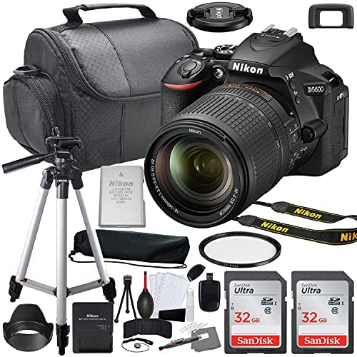 Nikon D5600 DSLR Camera with 18-140mm VR Lens Bundle (1577) + Accessory Kit Including 64GB Memory, UV Filter, Camera Case & More