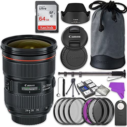 Canon EF 24-70mm f/2.8L II USM Lens Bundle with Accessory Kit (17 Items)