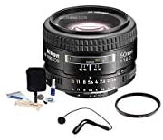 Nikon 50mm f/1.4D AF NIKKOR Lens - U.S.A. Warranty - Accessory Bundle with 52mm UV Filter, Lens Cap Leash, Digital Camera and Lens Cleaning Kit