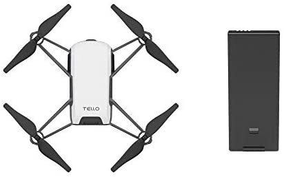 Tello Quadcopter Drone with HD Camera and VR,Powered by DJI Technology and Intel Processor,Coding Education,DIY Accessories,Throw and Fly (with Extra Battery)
