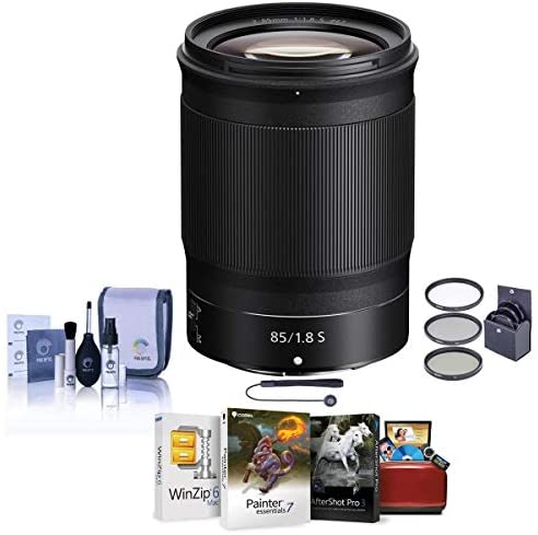 Nikon NIKKOR Z 85mm f/1.8 S Lens for Z Series Mirrorless Cameras - Bundle with 67mm Filter Kit, Cleaning Kit, Capleash II, Mac Software Package