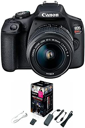 Canon EOS Rebel T7 w/18-55mm is II Lens Bundle with Webcam Starter Kit (2 Items)