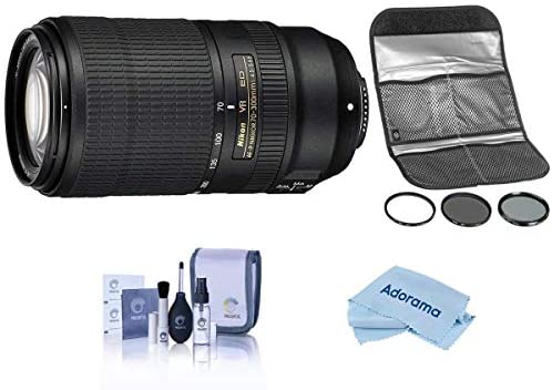 Nikon AF-P NIKKOR 70-300mm f/4.5-5.6E EDIF VR Lens- Bundle with Hoya 67MM Digital Filter Kit II (UV/CPL/ND8x), Cleaning Kit, Microfiber Cloth,