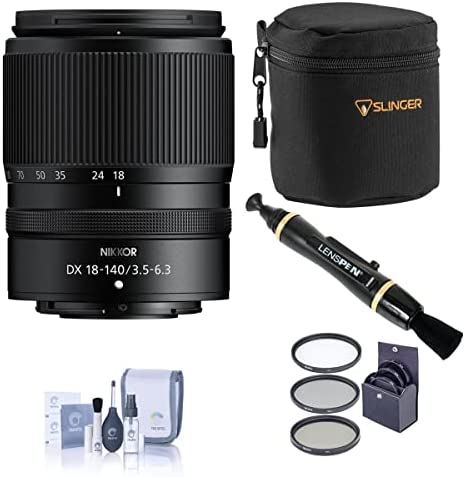 Nikon NIKKOR Z DX 18-140mm f/3.5-6.3 VR Lens Bundle with Filter Kit, Lens Case, Lens Cleaner, Cleaning Kit