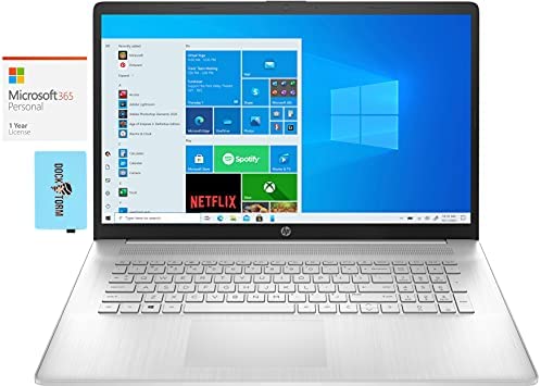 HP 17t-cn000 Entertainment Laptop (Intel i5-1135G7 4-Core, 64GB RAM, 8TB PCIe SSD, MX450, 17.3