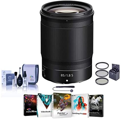 Nikon NIKKOR Z 85mm f/1.8 S Lens for Z Series Mirrorless Cameras - Bundle with 67mm Filter Kit, FocusShifter DSLR Follow Focus, Flex Lens Shade, Lens Wrap, LensPen Lens Cleaner, Software Pack + More