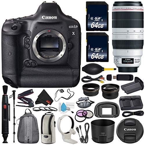 Canon 6Ave EOS-1D X DSLR Camera International Version (No Warranty) EF 100-400mm L is II USM Lens + Battery Grip + LP-E6N Replacement Lithium Ion Battery Bundle